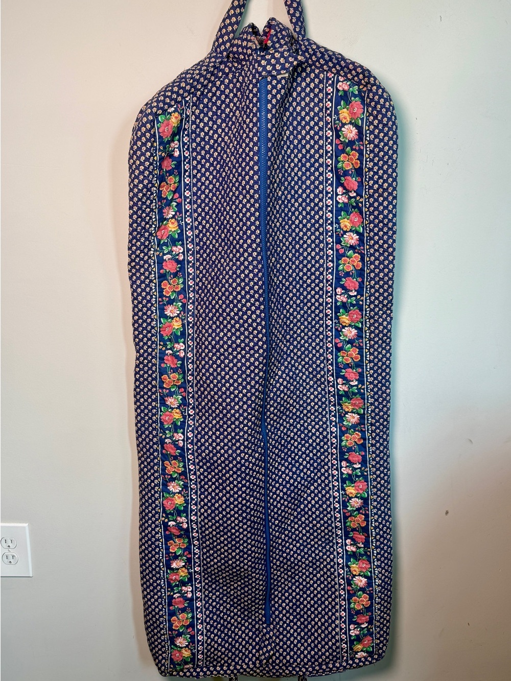 Vera Bradley Regency Blue 1987 Vintage Quilted Hanging Garment Bag